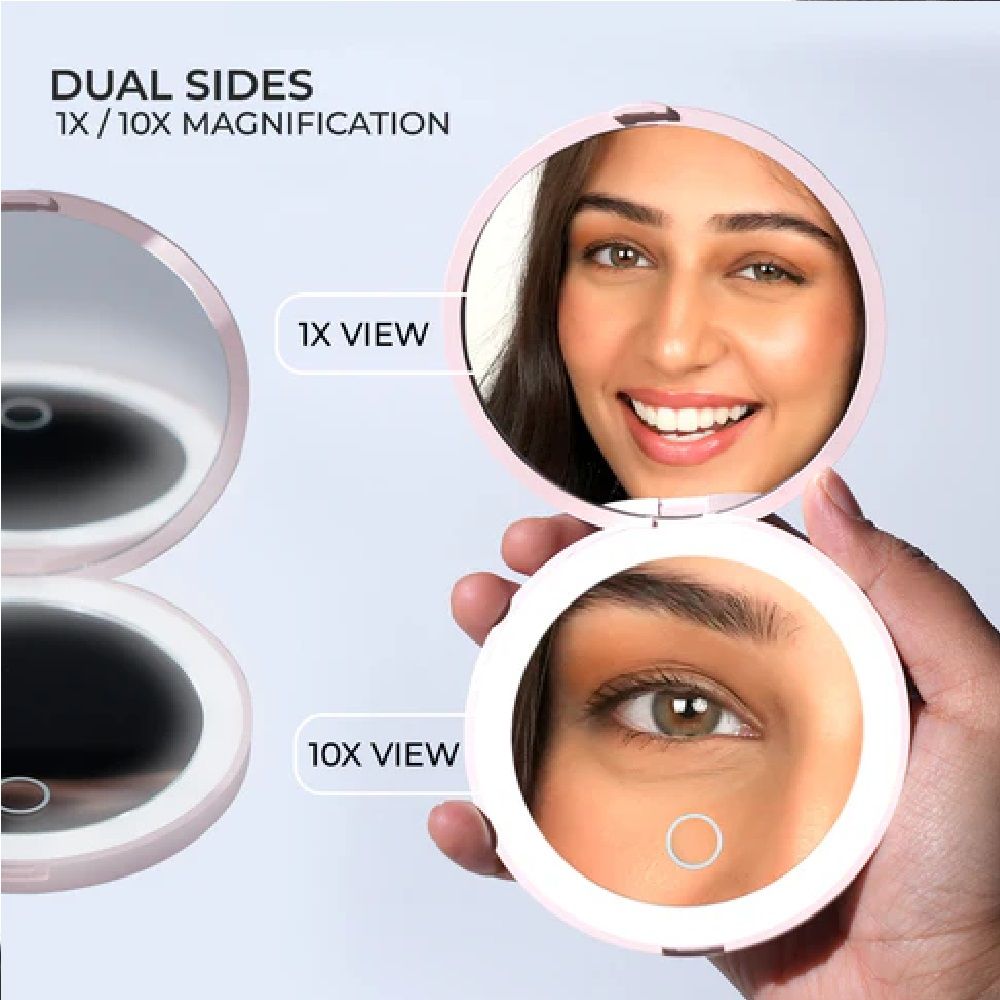 LED Pocket Mirror – Rechargeable Compact Lighted Makeup Mirror