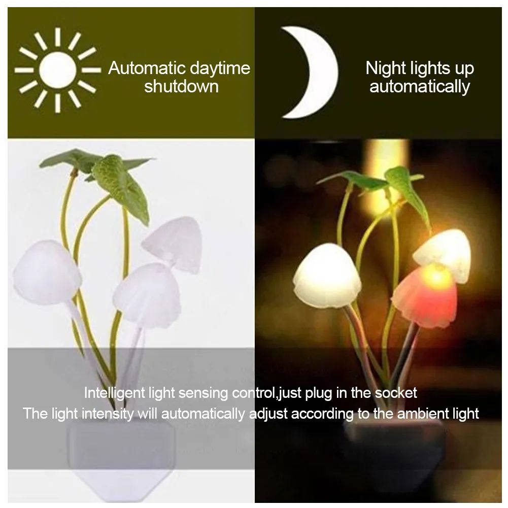 LED Mushroom Night Light – Light Control Wall