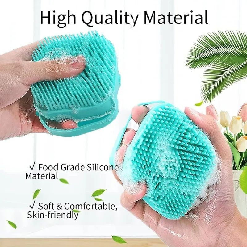 2-in-1 Silicone Bath Brush with Soap Dispenser