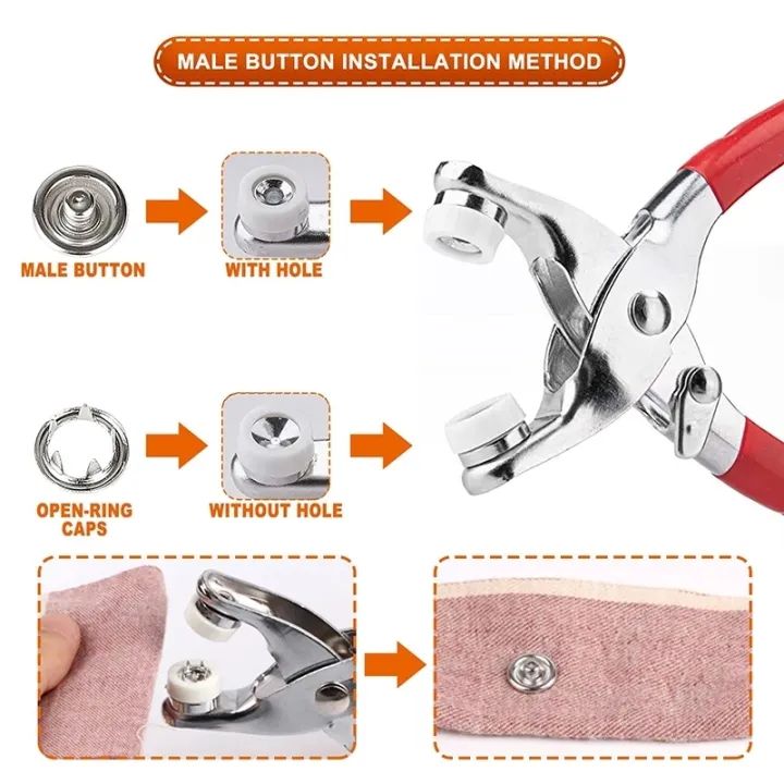 Metal Snap Button Pliers Tool – DIY Sewing for Leather, Bags & Clothes
