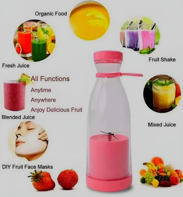 Mini Portable Blender - 380ml Electric Fruit Juicer & Mixer | USB Rechargeable | Random Color