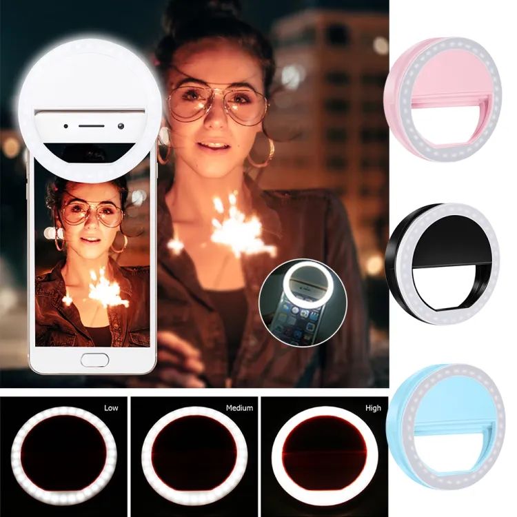 Portable Mobile Selfie Ring Light – Rechargeable LED Clip-On Ring with Flash Modes & Brightness Control for TikTok, Photography & Video Calls