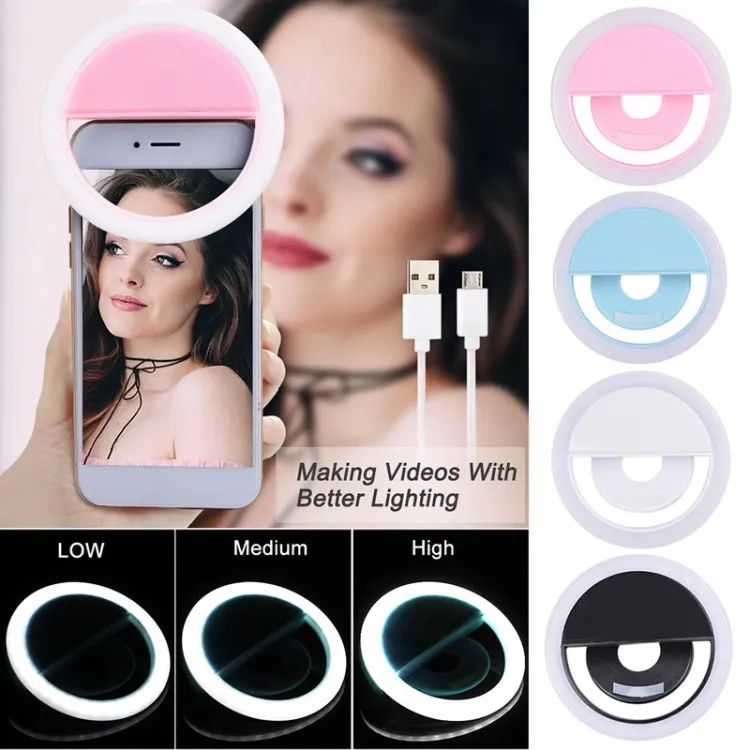 Portable Mobile Selfie Ring Light – Rechargeable LED Clip-On Ring with Flash Modes & Brightness Control for TikTok, Photography & Video Calls