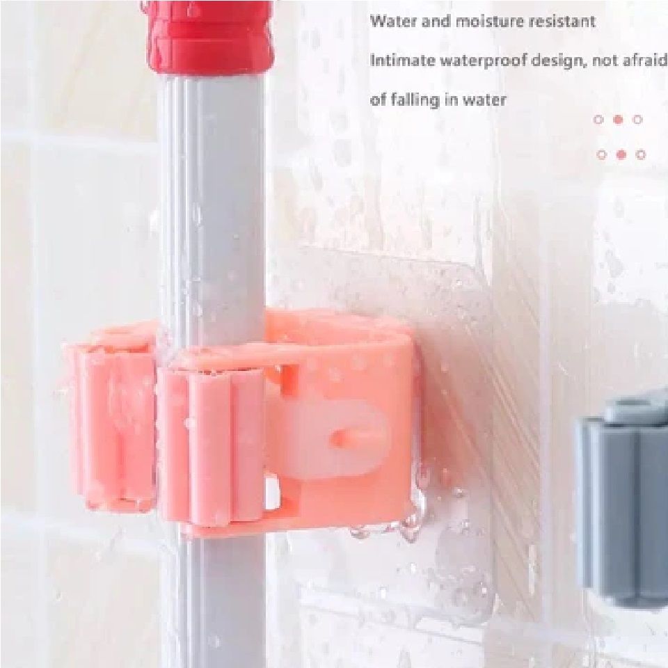 Self-Adhesive Mop and Broom Holder – Damage-Free Wall Mount Storage Rack