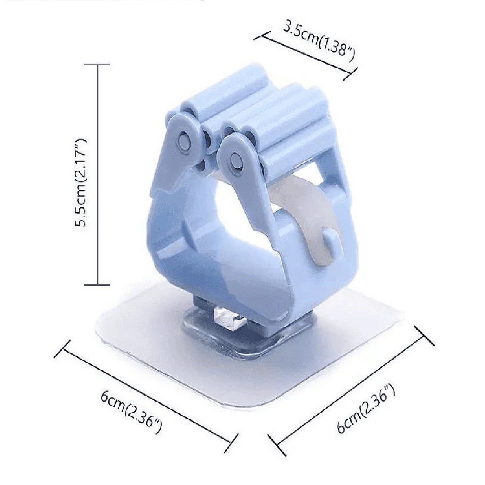 Self-Adhesive Mop and Broom Holder – Damage-Free Wall Mount Storage Rack
