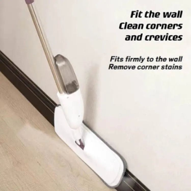 "360° Water Spray Mop with Refillable Bottle – Flat Microfiber Floor Cleaner for All Surfaces