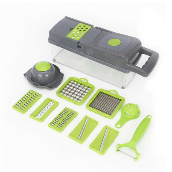 Multifunctional Vegetable Slicer & Chopper – 7-in-1 Cutter, Grater & Shredder with Basket