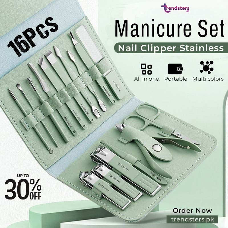 16 in 1 Nail Cutter Set Manicure Pedicure Kit Nail Care Tools
