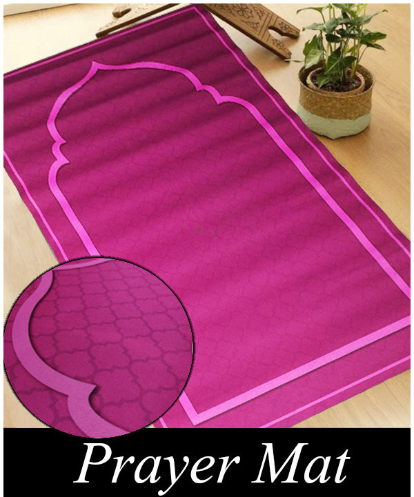 Portable Travel Prayer Mat | Traditional Saudi Janamaz | Washable & Durable Prayer Rug (Random Color)