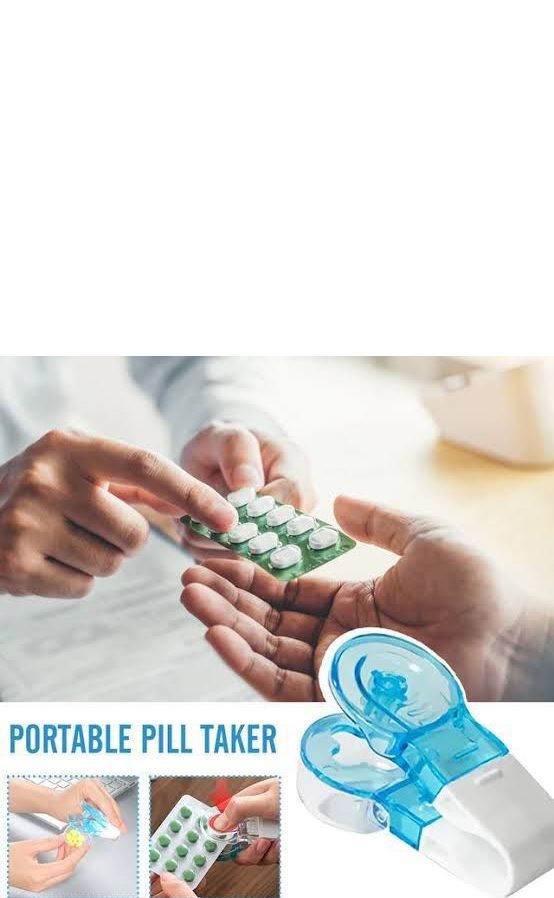 Portable Pill Taker Remover with Storage Box Easy Blister Pack Pill Extractor Travel Pill Organizer