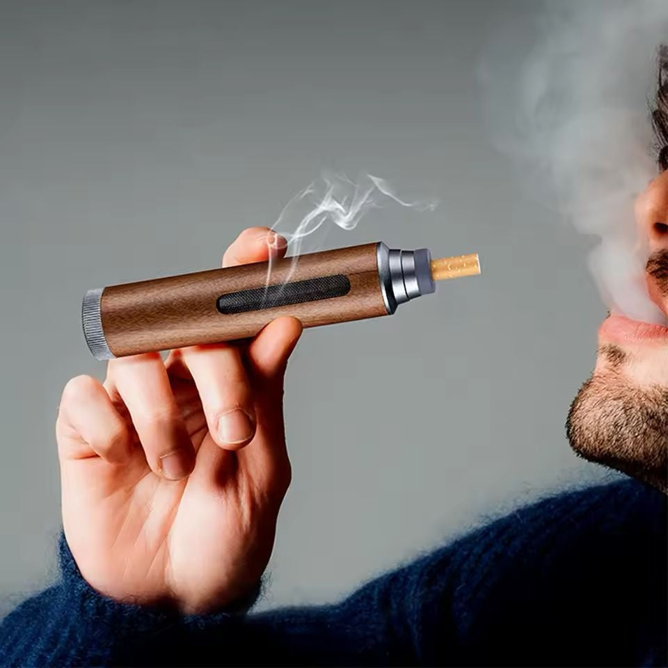 Portable Pocket Ashtray – Fireproof Mini Walnut Smoking Accessory for Car & Outdoor Travel