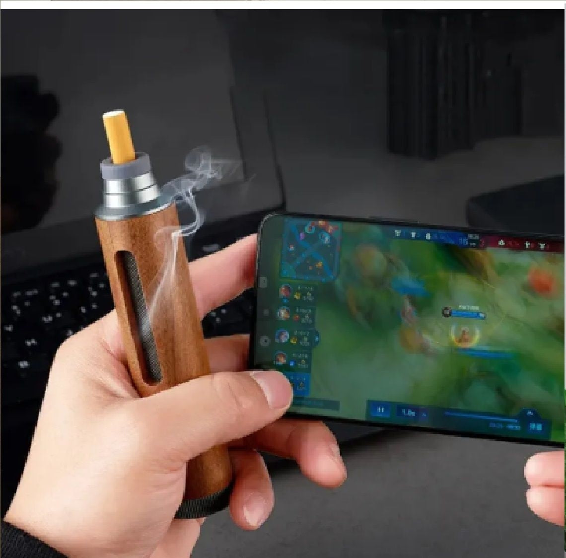 Portable Pocket Ashtray – Fireproof Mini Walnut Smoking Accessory for Car & Outdoor Travel