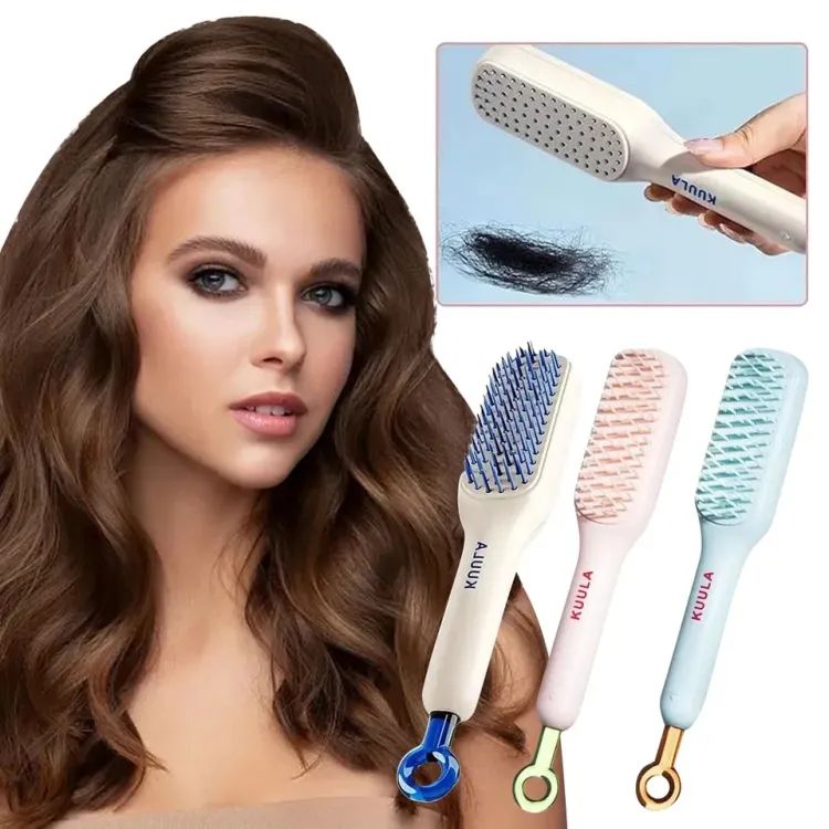 "Self-Cleaning Anti-Static Hair Brush – Retractable Massage Comb for Women | Effortless Hair Removal & Tangle-Free Styling"