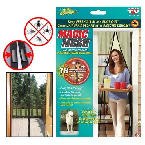 Magic Mesh Magnetic Screen Door Hands Free Insect Barrier for Doors