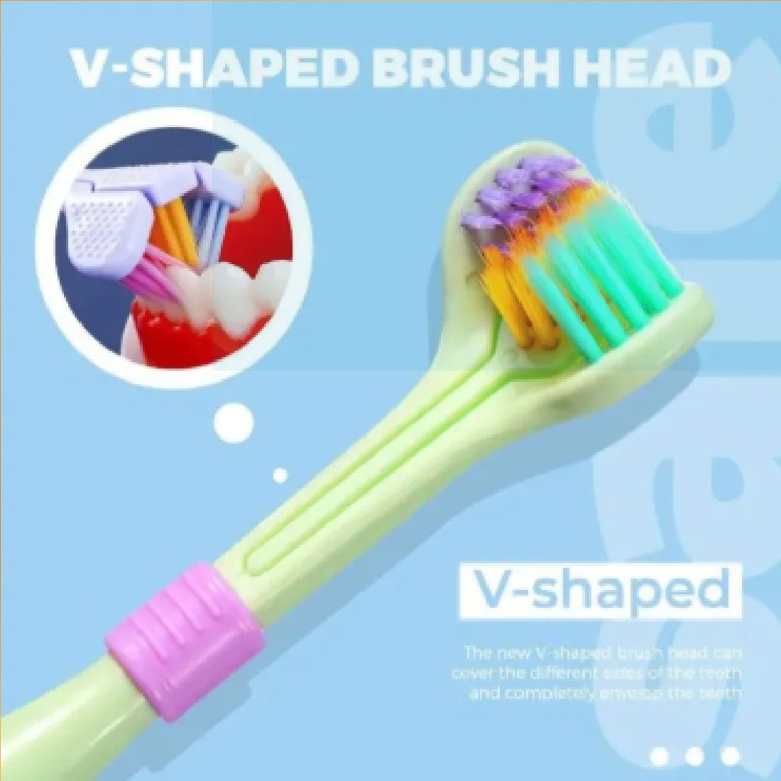 Three-Sided Toothbrush – 360° Gentle Clean, Soft Bristles