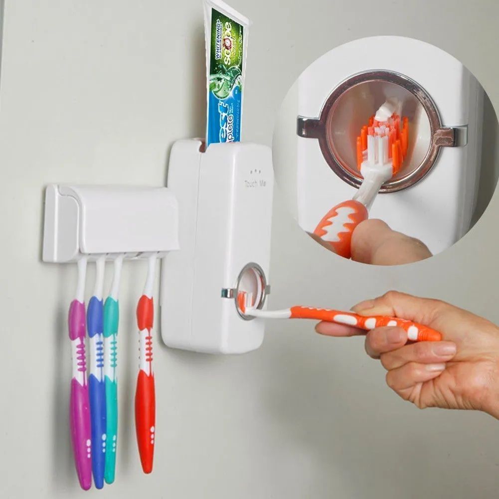 Automatic Toothpaste Dispenser with 5 Brush Holder